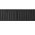 Szafka RTV dwudrzwiowa NEST 163 cm ryflowany front czarny
