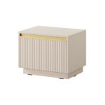 Stolik nocny ALDO 53cm z szufladą ryflowany front beż piaskowy
