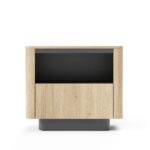 Stolik nocny ALM z szufladą 63 cm dąb cremona, czarny