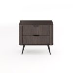 Stolik nocny NUBE z dwiema szufladami 63 cm dąb dunin, czarny