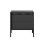 Stolik nocny CALMA 53 cm z dwiema szufladami czarny