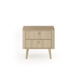 Stolik nocny MOLLY z dwiema szufladami 63 cm dąb barista