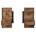 Zestaw dwóch stolików nocnych INFINITY z szufladą 48 cm LED kasztan, antracyt