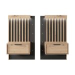 Zestaw dwóch stolików nocnych LUOIS z szufladą 50 cm LED dąb artisan, antracyt