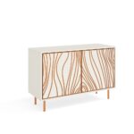 Komoda dwudrzwiowa ALTORE 110 cm z frontami zdobionymi brązowym wzorem, kaszmir