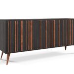 Komoda trzydrzwiowa ZOLTE 164 cm fornirowana obłogiem dębowym, dąb onyx