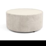 Stolik kawowy LEO ROUND tapicerowany TILIA beż Ø89 cm okrągły