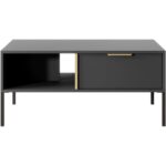 Stolik kawowy MARI z szufladą 97×60 cm uchwyt złoty