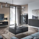 Stolik HARMONY 97x65 cm szuflada marmur glamour