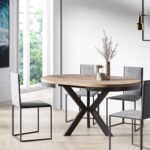 Stół okrągły GRANUM rozkładany 100-138 cm loft