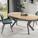 Stół okrągły NOIR 90 rozkładany  90-166 cm industrial