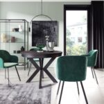 Stół okrągły NOIR II rozkładany 100-176 cm industrial