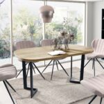 Stół okrągły AURUM rozkładany 160-260 cm industrialny