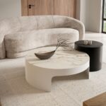 Zestaw stolików kawowych OLLARO ⌀75+⌀50