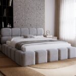 Łóżko tapicerowane ZARA 120x200 z pojemnikiem, pikowanie modułowe