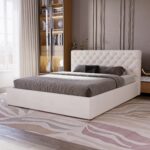 Łóżko tapicerowane MILA 120x200 z pojemnikiem, pikowanie chesterfield