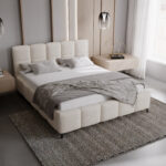 Łóżko tapicerowane AMALFI 160x200 z pojemnikiem, przeszycia pionowe i poziome