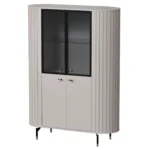 Witryna czterodrzwiowa VORIS A 112 cm przeszklona LED zaokrąglone boki kaszmir