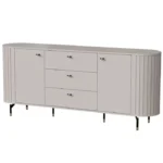 Komoda dwudrzwiowa VORIS D 190 cm z trzema szufladami zaokrąglone boki kaszmir