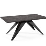 Stół SILK 160 rozkładany 160-260x90 cm czarny marmur