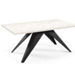 Stół SILK 140 rozkładany 140-240x80 cm marmur bianco