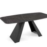Stół AERO 180 rozkładany 180-220x90 cm czarny marmur